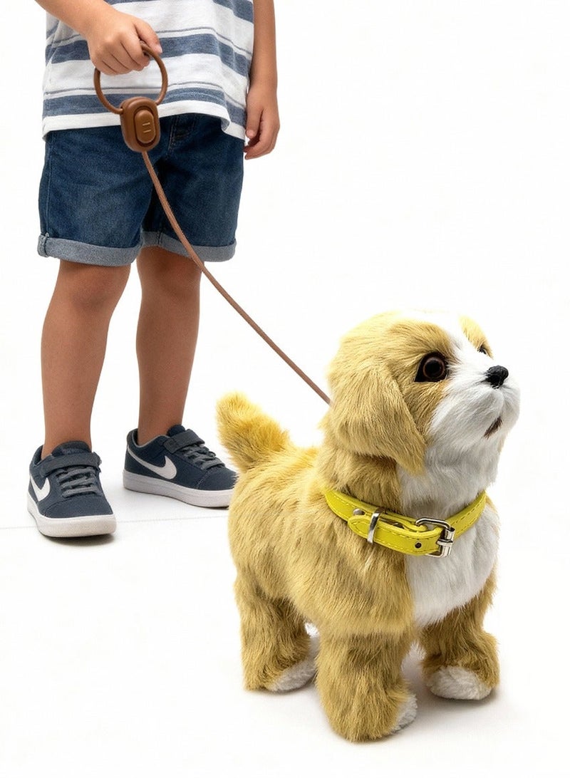 لعبة كلب مشي تفاعلية مع طوق تحكم عن بعد للأطفال، لعبة كلب ناعم إلكتروني، لعبة كلب تفاعلية واقعية للأطفال من 2 إلى 14 سنة هدية للفتيات والفتيان - Image 1